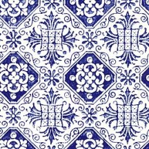 Dark Blue Tiled Italian Paper ~ Tassotti